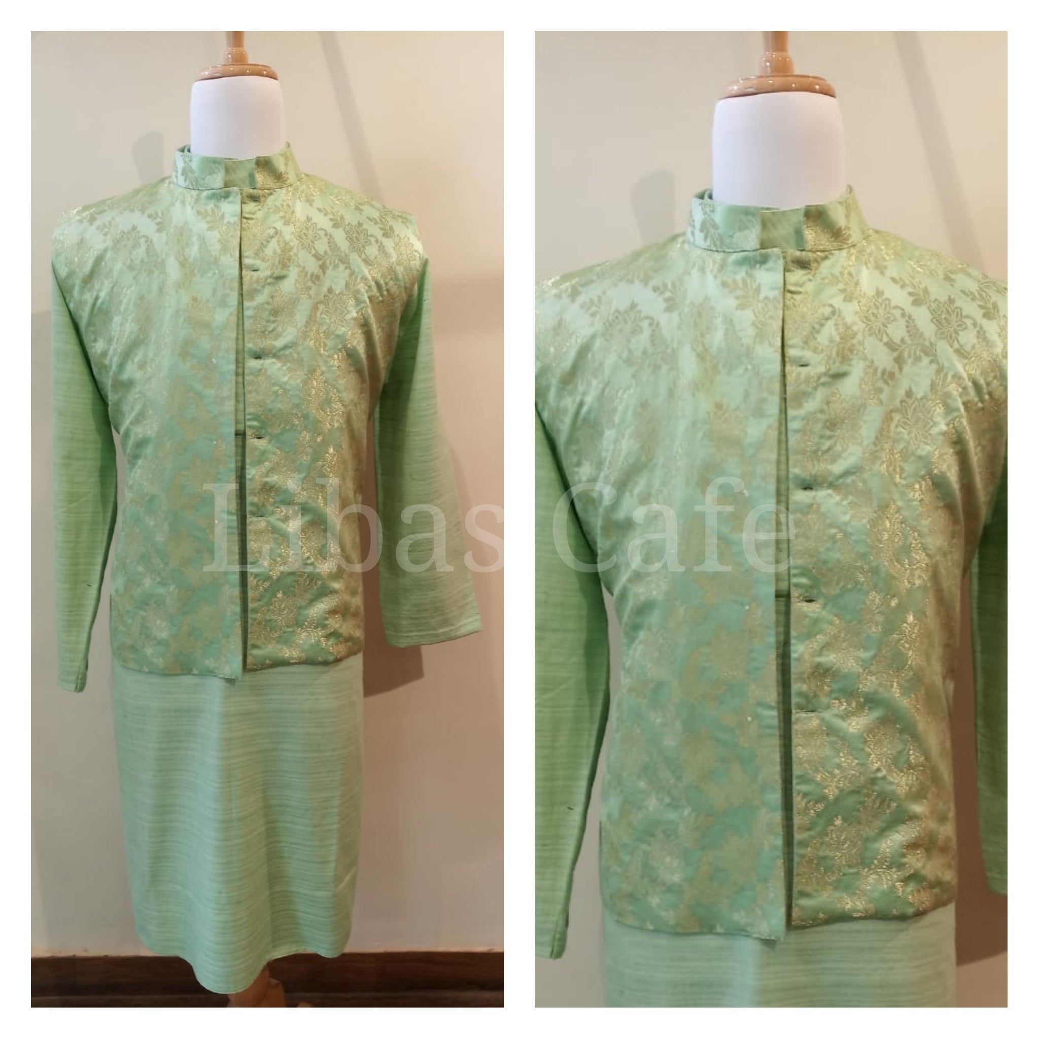 Pastel Green Nehru Jacket Kurta Set